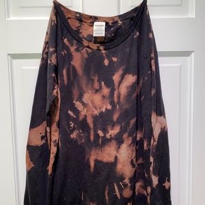 Victoria Secret Bleach Tie Dye Black Long Sleeve